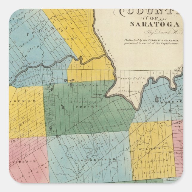 Pegatina Cuadrada Saratoga (Anverso)