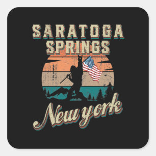 Pegatina Cuadrada Saratoga Springs Nueva York