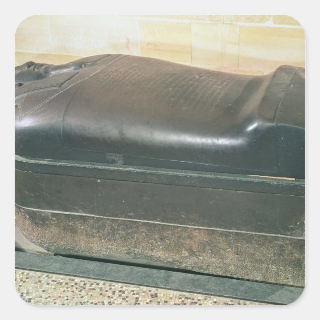 Pegatina Cuadrada Sarcófago de Eshmunazar, rey de Sidón (Anverso)