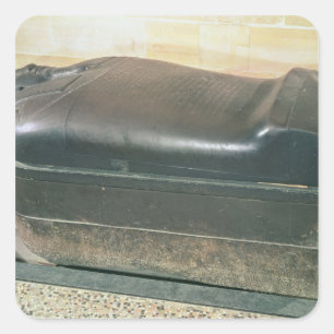 Pegatina Cuadrada Sarcófago de Eshmunazar, rey de Sidón