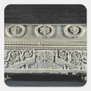 Pegatina Cuadrada Sarcófago de obispo Theodore