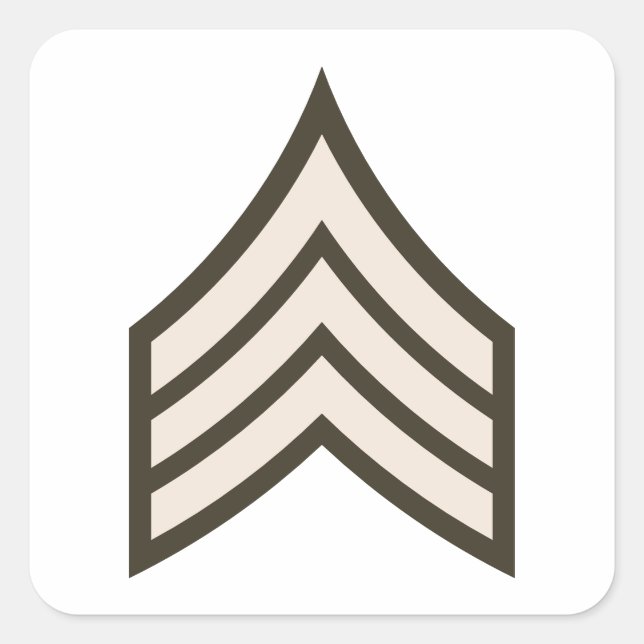 Pegatina Cuadrada Sargento del ejército (Anverso)