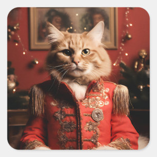 Pegatina Cuadrada Sargento Pepper Cat