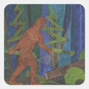 Pegatina Cuadrada Sasquatch