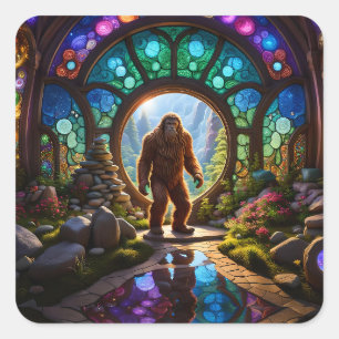Pegatina Cuadrada Sasquatch Dimensional Portal