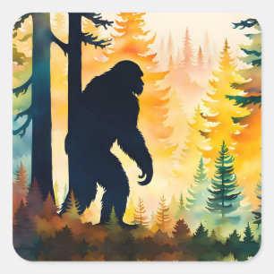 Pegatina Cuadrada Sasquatch Otumn Landscape Sunset