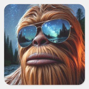 Pegatina Cuadrada Sasquatch y Stars