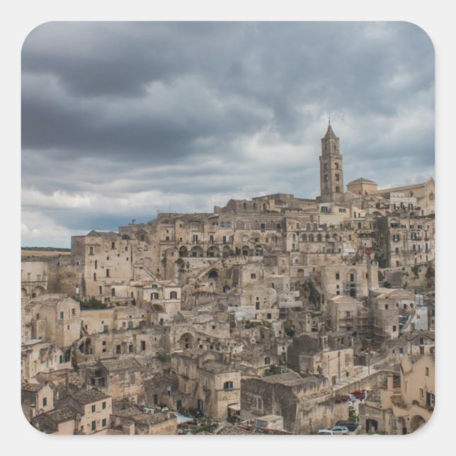 Pegatina Cuadrada Sassi di Matera (Italia) (Anverso)
