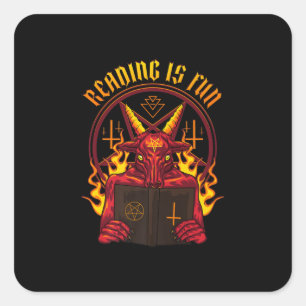 Pegatina Cuadrada Satanic Pagan Goat Premium