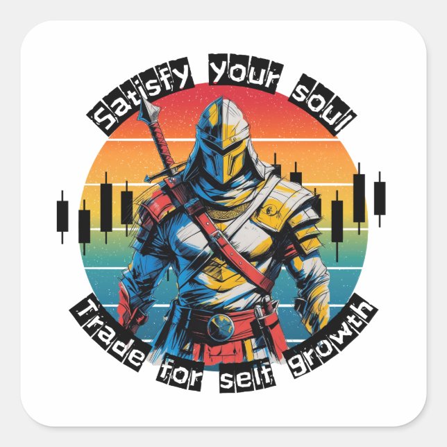 Pegatina Cuadrada Satisfy | Trade motivation | Fantasy Design (Anverso)