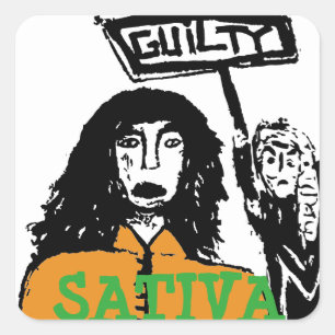 PEGATINA CUADRADA SATIVA CULPABLE