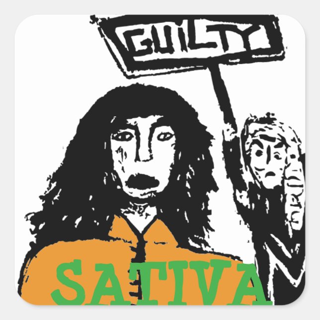 PEGATINA CUADRADA SATIVA CULPABLE (Anverso)
