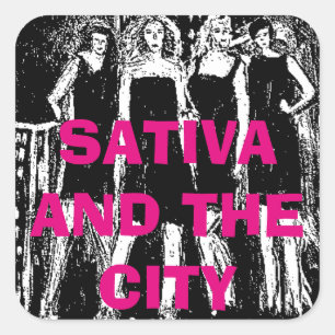 PEGATINA CUADRADA SATIVA Y LA CIUDAD