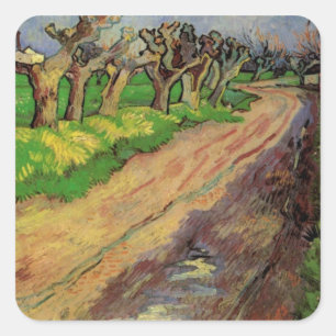 Pegatina Cuadrada Saucers de álamos por Vincent van Gogh