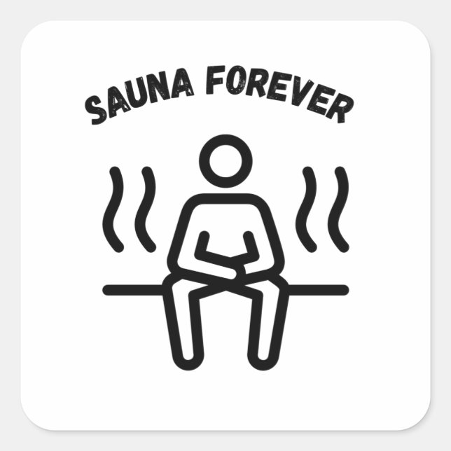 Pegatina Cuadrada Sauna Sauna Forever Saunas (Anverso)