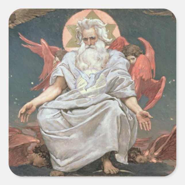 Pegatina Cuadrada Savaoph, Dios el Padre, 1885-96 (Anverso)