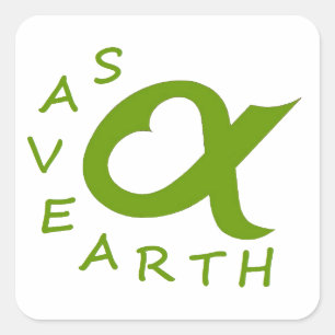 Pegatina Cuadrada save earth planète