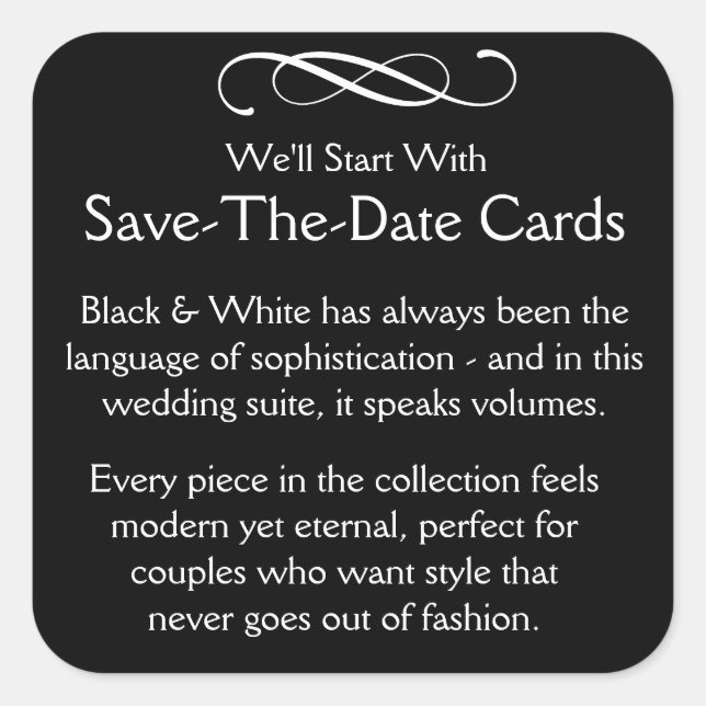 Pegatina Cuadrada Save the Date Cards (Anverso)