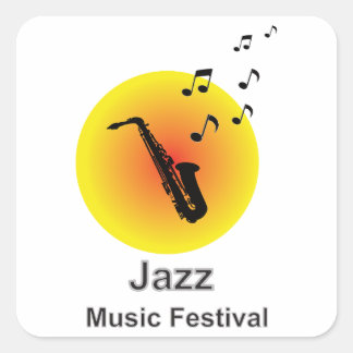 Pegatina Cuadrada Saxofón utilizado en la música jazz