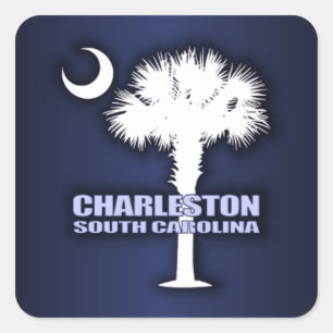 Pegatina Cuadrada SC Palmetto & Crescent (Charleston)