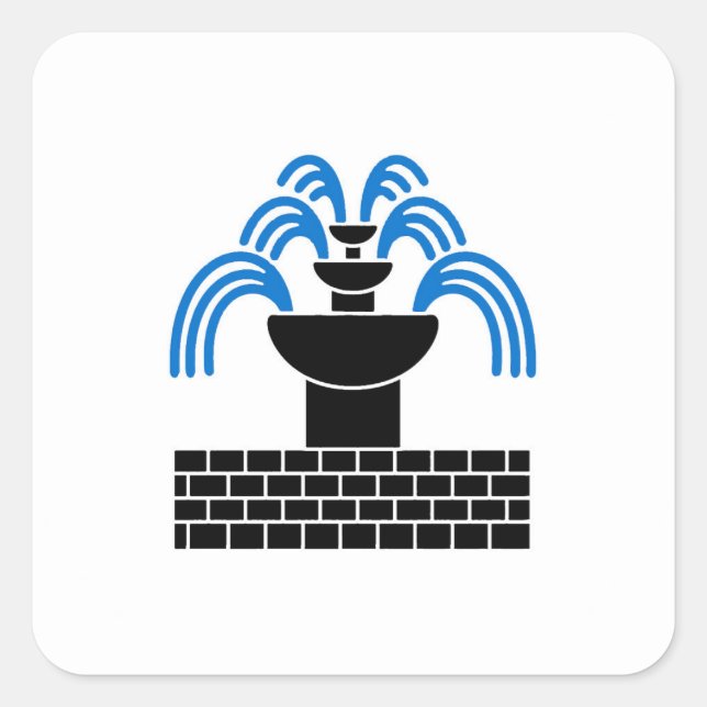 Pegatina Cuadrada SCA Fontaine dans Sable Populge Badge (Anverso)