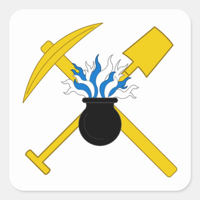 Pegatina Cuadrada SCA Scola Metallorum Populge Badge (Anverso)