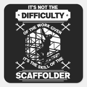 Pegatina Cuadrada Scaffolder Builder Scaffolding Scaffold