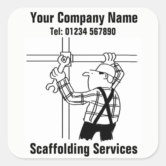 Pegatina Cuadrada Scaffolder ofrece Scaffolding Services (Anverso)
