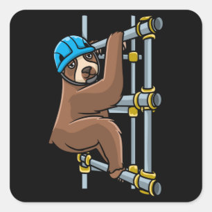 Pegatina Cuadrada Scaffolder Sloth Scaffolding
