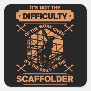 Pegatina Cuadrada Scaffolding Construcción Scaffolder Scaffold