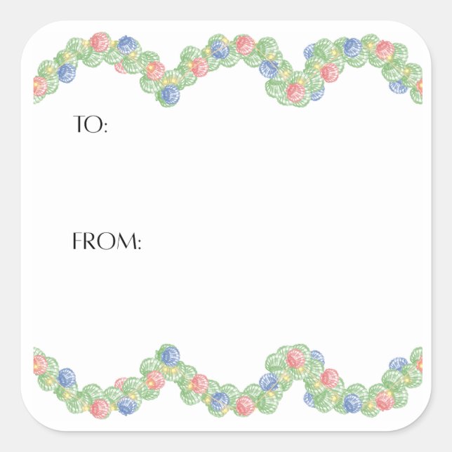 Pegatina Cuadrada Scallop Shell Gift Sticker (Anverso)