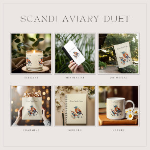 Pegatina Cuadrada Scandi Aviary Duet, personalizado