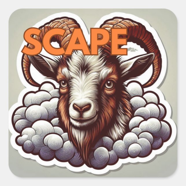 Pegatina Cuadrada ScapeGoat (Anverso)