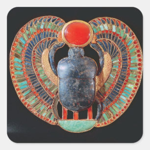 Pegatina Cuadrada Scarab pectoral, desde la tumba de Tutankhamun