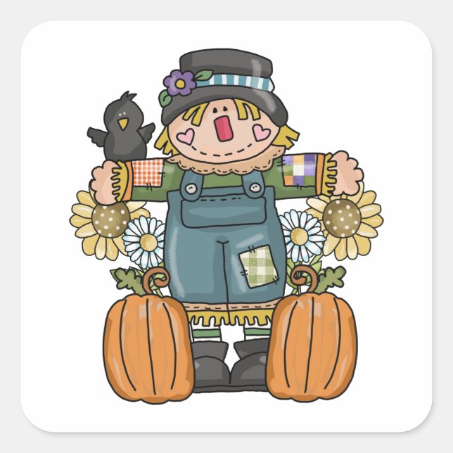 Pegatina Cuadrada Scarecrow (Anverso)