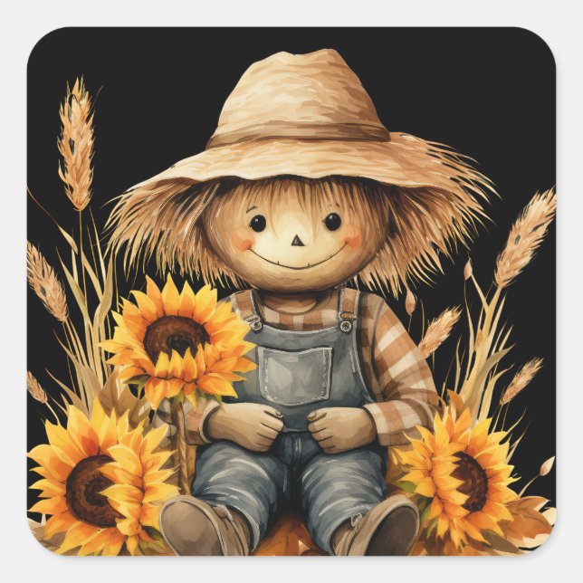 Pegatina Cuadrada Scarecrow Apron (Anverso)