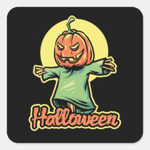 Pegatina Cuadrada Scarecrow Halloween