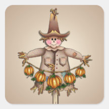SCARECROW & PUMPKIN GARLAND por SHARON SHARPE