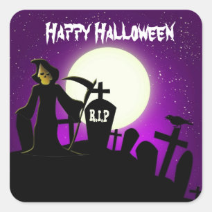 Pegatina Cuadrada Scary Halloween