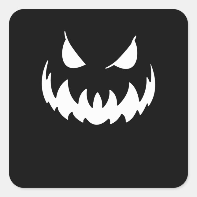 Pegatina Cuadrada Scary pumpkin face (Anverso)