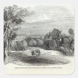 Pegatina Cuadrada Schloss Rosenau, cerca de Coburg
