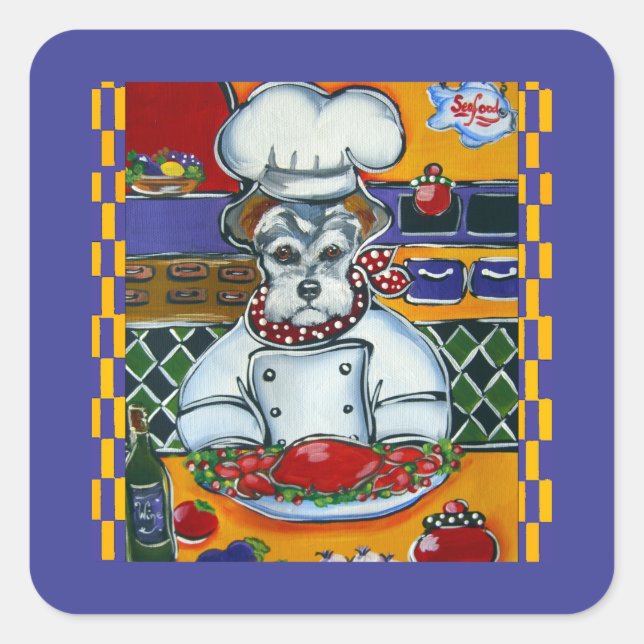 PEGATINA CUADRADA SCHNAUZER (Anverso)