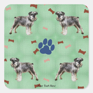 Pegatina Cuadrada Schnauzer Art