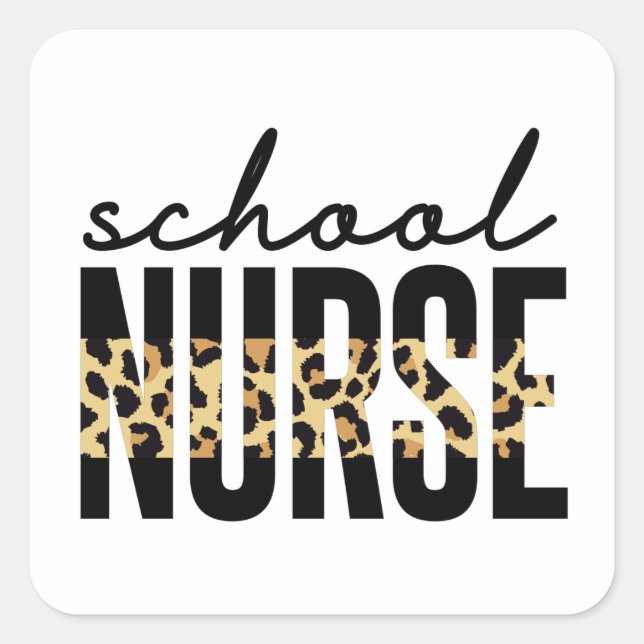 Pegatina Cuadrada School Nurse | School Nurse RN appreciation gifts (Anverso)