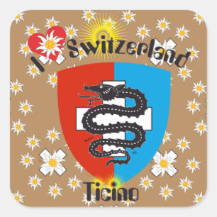 Pegatina Cuadrada Schweiz Suisse Svizzera Svizra Suiza Kleber
