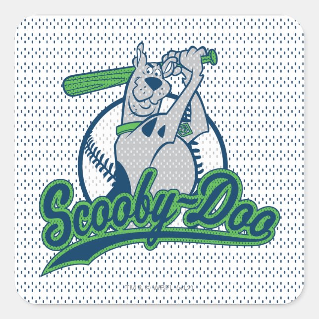 Pegatina Cuadrada Scooby-Doo Baseball Logo (Anverso)