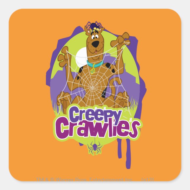 Pegatina Cuadrada Scooby-Doo Crawlies (Anverso)