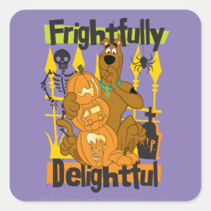 Pegatina Cuadrada Scooby-Doo Frightfully Delightful