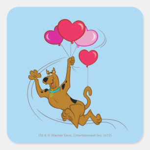 Pegatina Cuadrada Scooby Doo - Globos cardíacos