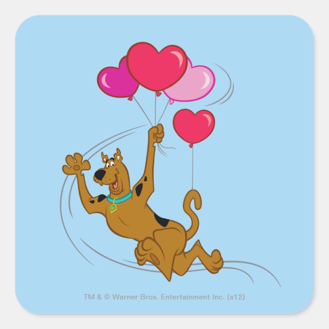 Pegatina Cuadrada Scooby Doo - Globos cardíacos (Anverso)